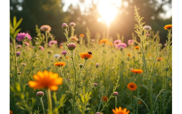 Diverse native wildlife in a healthy backyard ecosystem