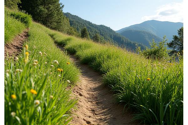 After: Stabilized hillside with newly planted deep-rooted native grasses and shrubs, preventing erosion.