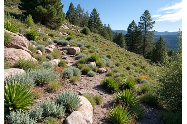 After: Beautifully terraced rock garden with thriving native succulents and alpines.