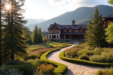 Historic mountain lodge garden revitalized with period-appropriate and climate-resilient native plants
