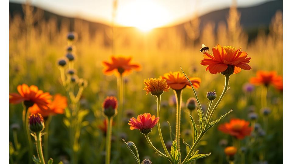 Vibrant field of Colorado native wildflowers and grasses, illustrating biodiversity and ecological health.