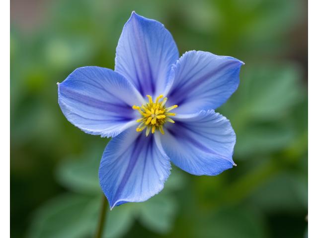 Colorado Blue Columbine (Aquilegia coerulea) in bloom, showcasing its distinctive blue and white petals.
